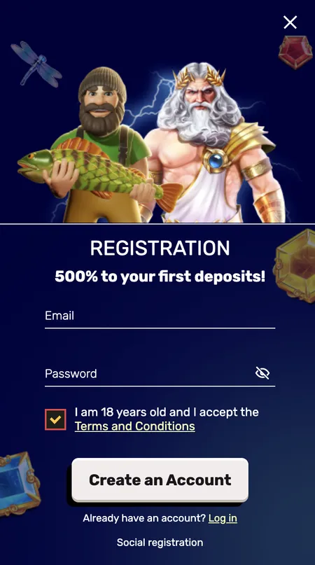 Bounty Reels registration form